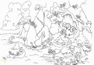 Bear In Cave Coloring Page Birds