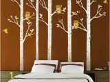 Beautiful Birch Tree Wall Mural Designyours 5 Big Birch Tree Decal with Owl Birds Wall Stickers Tree Nursery Tree Wall Decals Vinyl Tree Wall Decal