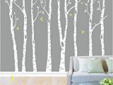 Beautiful Birch Tree Wall Mural Designyours Set Of 8 Birch Tree Wall Decal Nursery Big White Tree Wall Deacl Vinyl Tree Wall Decals for Kids Rooms with Fliying Birds Wall Art Decor