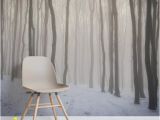 Beautiful Birch Tree Wall Mural Snow forest Wallpaper