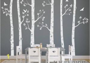 Beautiful Birch Tree Wall Mural Wall Decal Kids Nursery Decals Birch Trees Wall Decal Tree Wall Mural Stickers Nursery Tree and Birds Wall Art Nature Wall Decals Decal