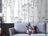 Beautiful Birch Tree Wall Mural Wild Woods Wallpaper Birch Tree White Nature Fice Decor Nursery Woodland