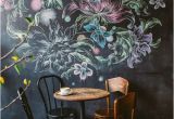 Beautiful Painted Wall Murals Chalk Flower Wall at A Cafe Inspiration Pinterest