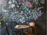 Beautiful Painted Wall Murals Chalk Flower Wall at A Cafe Inspiration Pinterest