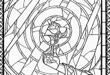 Beauty and the Beast Stained Glass Window Coloring Page Beauty and the Beast Coloring Pages
