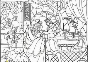 Beauty and the Beast Stained Glass Window Coloring Page Beauty and the Beast Stained Glass Window Coloring Page Simple