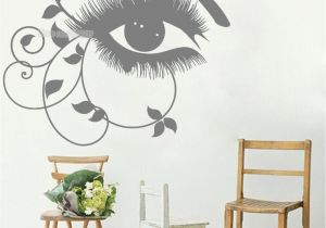 Beauty Salon Wall Murals Abstract Girl Eyes Eyelashes Wall Decals Beauty Salon Vinyl Stickers Bedroom Decor Home Art Murals Removable Wallpaper Hot Wall Stickers Bedroom Wall