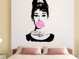 Beauty Salon Wall Murals Us $13 29 Audrey Hepburn Bubble Gum Beauty Hair Salon Wall Decal Sticker Art Vinyl Home Decor Wall Sticker Inteior Mural Yo 132 In Wall Stickers From