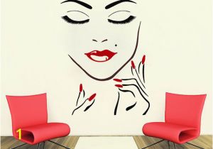 Beauty Salon Wall Murals Wall Decals Beauty Salon Girl Face Hand Manicure Nail Lips