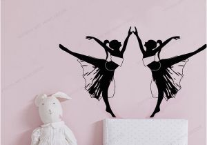 Bedroom Wall Mural Stickers Two Girls Dancing Wall Sticker Art Home Decoration Girls Bedroom Wall Decal Art Wall Mural Poster Wall Decals for Sale Wall Decals for the Home From