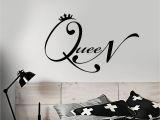 Bedroom Wall Murals Tumblr Vinyl Wall Decal Quote Word Queen Crown for Girl Room