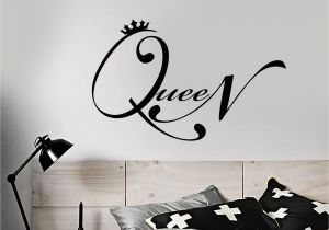 Bedroom Wall Murals Tumblr Vinyl Wall Decal Quote Word Queen Crown for Girl Room