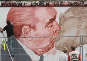 Berlin Wall Mural Kiss Dmitry Vrubel S Mural Of Ussr President Leonid Brezhnev Kissing East