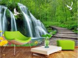 Best Paint for Indoor Wall Mural Lwcx Custom Mural 3d Wallpaper forest Falls Bridge