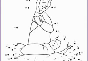 Bible Connect the Dots Coloring Pages Connect the Dots Mary and Jesus Kids Korner