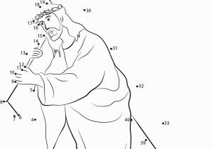 Bible Connect the Dots Coloring Pages Download or Print Jesus Carrying Cross Dot to Dot