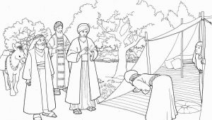 Bible Story Coloring Pages for Kids Abraham and Three Visitors Coloring Page