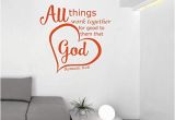 Bible Story Wall Murals Christian Decor Bible Verse Wall Decals Romans 8 28 All Things Work to Her for Good to them that Love God Vinyl Sticker Art for Home or