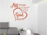 Bible Story Wall Murals Christian Decor Bible Verse Wall Decals Romans 8 28 All Things Work to Her for Good to them that Love God Vinyl Sticker Art for Home or