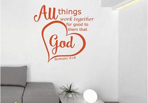 Bible Story Wall Murals Christian Decor Bible Verse Wall Decals Romans 8 28 All Things Work to Her for Good to them that Love God Vinyl Sticker Art for Home or