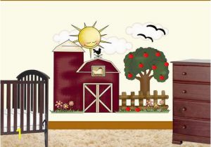 Bible Story Wall Murals Farm Nursery Decal Girl Wall Art Barn Apple Tree Decor Kids Baby Floral Room Mural