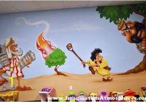 Bible Story Wall Murals Moses David and the Giant Mural