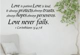 Bible Verse Murals 1 Cor 13 song Of Love is Patient Bible Verse Vinyl Wall Sticker