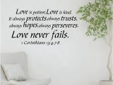 Bible Verse Murals 1 Cor 13 song Of Love is Patient Bible Verse Vinyl Wall Sticker