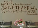 Bible Verse Murals Bible Verse Give Thanks with A Grateful Heart Thanksgiving Wall