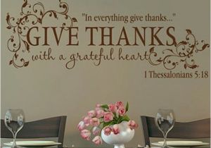 Bible Verse Murals Bible Verse Give Thanks with A Grateful Heart Thanksgiving Wall