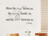 Bible Verse Murals Bless the Food Family Love Religious Dining Room Vinyl Wall Decal
