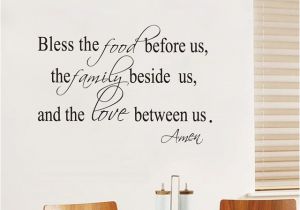 Bible Verse Murals Bless the Food Family Love Religious Dining Room Vinyl Wall Decal