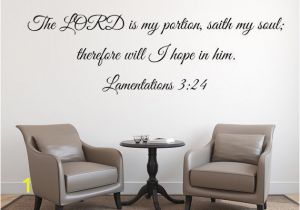 Bible Verse Wall Murals Lamentations 3 24 Christian Bible Verse Wall Decor Kjv