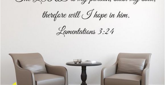 Bible Verse Wall Murals Lamentations 3 24 Christian Bible Verse Wall Decor Kjv