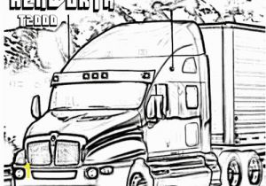 Big Truck Coloring Pages for Kids Kenworth T2000 Truck Coloring Page