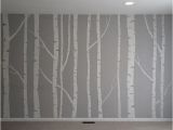 Birch forest Wall Mural Hand Painted Birch Tree Wall Mural Made by Taping Off the