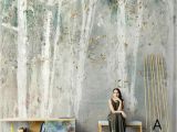 Birch forest Wall Mural Oil Painting Abstract Birch Trees Wallpaper Wall Mural