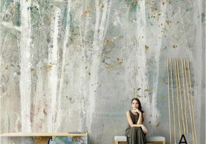 Birch forest Wall Mural Oil Painting Abstract Birch Trees Wallpaper Wall Mural