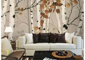 Birch Tree forest Wall Mural Hand Painted Oil Painting Birch Trees Wallpaper Wall Mural Trees forest Birch Wall Mural Oil Painting Birch Wall Mural for Home Decor