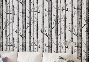 Birch Tree forest Wall Mural Us $28 0 Off Black White Birch Tree Wallpaper for Bedroom Modern Design Living Room Wall Paper Roll Rustic forest Woods Wallpapers In Wallpapers