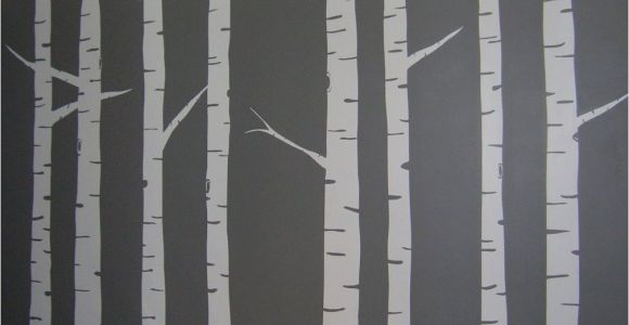 Birch Tree Wall Mural Diy Diy Painted Birch Tree Wall