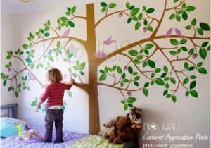 Bird and Owl Tree Wall Mural Set Children Wall Decal Wall Sticker Art Giant Tree Wall Decal