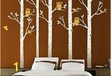 Bird and Owl Tree Wall Mural Set Designyours 5 Big Birch Tree Decal with Owl Birds Wall Stickers Tree Nursery Tree Wall Decals Vinyl Tree Wall Decal