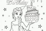 Birthday Coloring Pages for Aunts Elsa and Birthday Cake Coloring Page