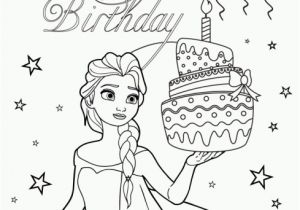 Birthday Coloring Pages for Aunts Elsa and Birthday Cake Coloring Page