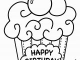 Birthday Cupcake Coloring Page Happy Birthday Cupcake Coloring Pages