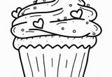 Birthday Cupcake Coloring Page Icolor "cupcakes" Cupcake with Sprinkles & Tiny Hearts 564