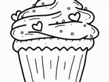 Birthday Cupcake Coloring Page Icolor "cupcakes" Cupcake with Sprinkles & Tiny Hearts 564