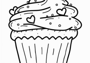 Birthday Cupcake Coloring Page Icolor "cupcakes" Cupcake with Sprinkles & Tiny Hearts 564