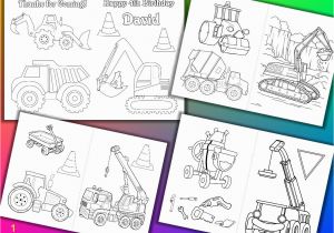 Birthday Party Coloring Pages for Kids Construction Birthday Party Coloring Book Construction Activity Book Pdf File